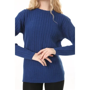 Saç Örmeli Anne Triko Yün Kazak