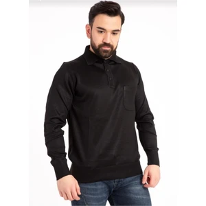 Erkek Düğmeli Ince Polo Yaka Yün Kazak