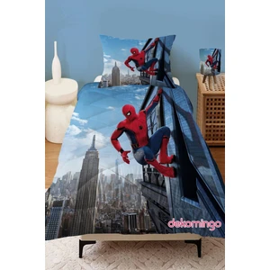 Örümcek Adam Bina Desenli Kapitone Çocuk Yorgan ve Yastık Kılıfı