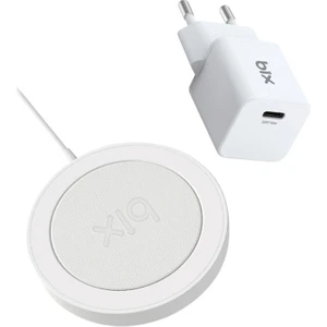 BXMG20 15W Manyetik Kablosuz Şarj Cihazı ve 20W GaN Type-C PD Şarj Adaptörü Beyaz iPhone 12/13/14/15 uyumlu