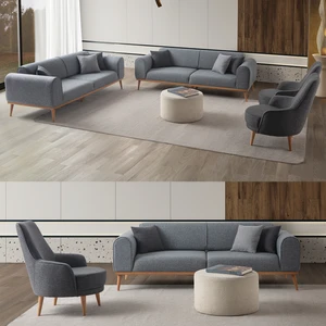 Edsy Home Rebull 3+3+1+1 Koltuk Takımı Gri Renk