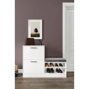 Ilgaz Düşer Kapaklı 4 Bölmeli Puf Oturaklı Ayakkabılık