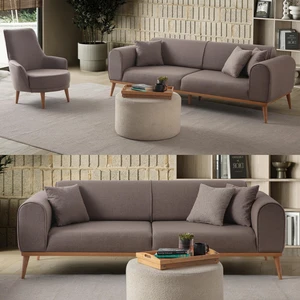 Edsy Home Rebull 3+1 Koltuk Takımı Kahverengi