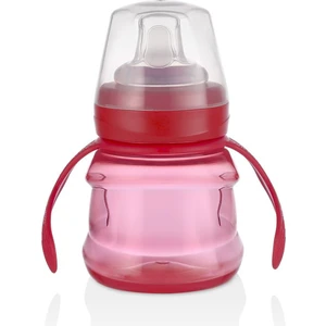 Kindy Damlatmaz Egitici Su Alıştırma Bardağı 200 ml 6 Ay - Red