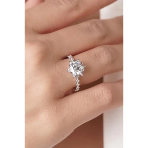 Fiyonk Kuyumculuk 14 Ayar Altın Beyaz Lotus Tektaş Yüzük