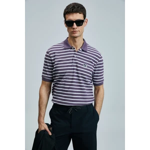 Çizgili Pamuklu Regular Fit Düğmeli Polo Yaka T Shirt Erkek Polo Yaka T Shirt 111040227