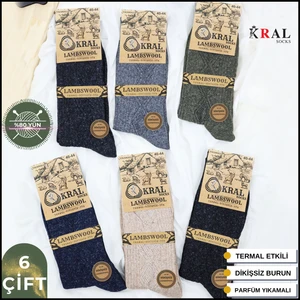 MT Socks Kışlık Yün Erkek Çorap 6'lı Paket Lambswool