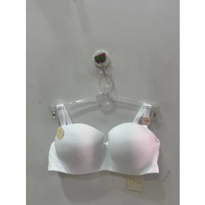 Kadın Straplez Dolgulu Mikro Kumaş Beyaz Sütyen - 1110