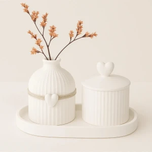 Atelier Kalp – 3’lü Dekoratif Set (3d Üretim, Pla Malzeme)