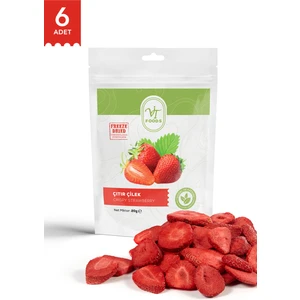 Vit Foods Freeze Dry Çıtır Çilek Dilimi 6'lı Paket | Sağlıklı Atıştırmalık (20gr x 6 Adet)