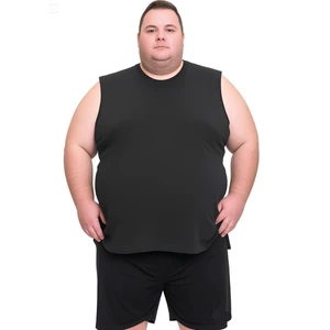 Erkek Büyük Beden Oversize Sıfır Kollu T-Shirt 3xl 4xl 5xl 6xl 7xl 8xl 9xl