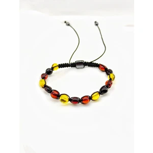 Süzme Renk Makrome Kehribar Bileklik