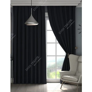 Siyah Blackout Karartma Işık Geçirmez Güneşlik Kalın Perde  (En x Boy - Pilesiz Tek Kanat)
