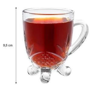 Madame Coco Dublin 4'Lü Çay Fincanı Seti - Şeffaf - 210 Ml
