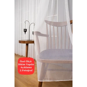 Perde Pendik Kırık Beyaz Tül Perde 280 x 250 cm Sık Pile Özelliği ile Salon İçin Zarif Tasarım