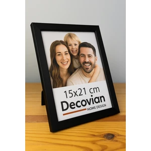 Doğal Ahşap Modern Ayaklı Tekli Fotoğraf Çerçevesi - Siyah Renkli Masaüstü Çerçeve- Boş Resimsiz