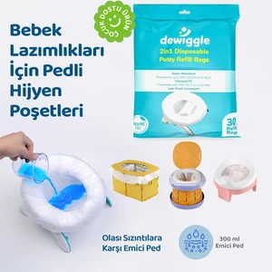 Lazımlık Poşeti, 30 Adet, Emici Pedli Seyahat Hijyen Poşetleri