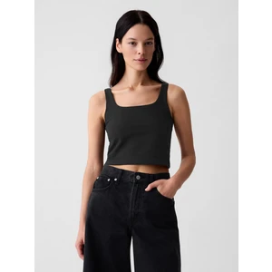 Kadın Siyah Compact Jersey Crop Atlet