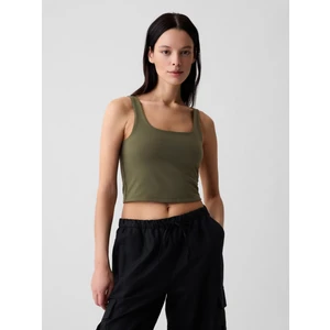 Kadın Haki Compact Jersey Crop Atlet