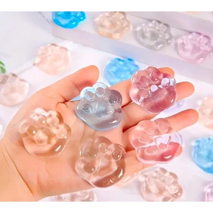 5 Adet Kedi Patisi Squishy Pençe Stress Oyuncağı Sukuşi Şeffaf