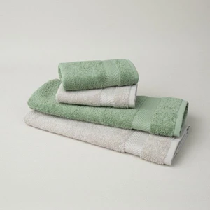 Vita 4'lü Pamuk El/yüz Havlusu Seti Haki/gri