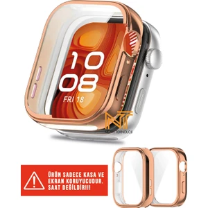 Huawei Watch Fit 4 Pro Uyumlu Yumuşak Silikon 360 Tam Koruma Kasa ve Ekran Koruyucu