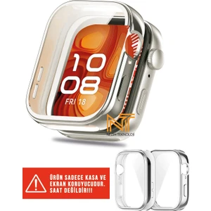 Huawei Watch Fit 4 Pro Uyumlu Yumuşak Silikon 360 Tam Koruma Kasa ve Ekran Koruyucu