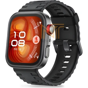Huawei Watch Fit 4 Pro / Fit 4 / Fit 3 Uyumlu Siyah Tokalı Lansman Silikon Kordon