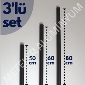 Siyah Alüminyum Oklava 3'lü Set