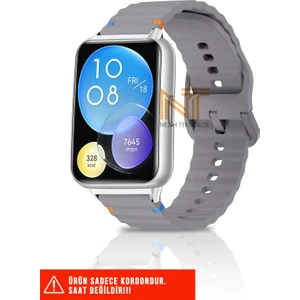 Huawei Watch Fit 2 Uyumlu Wave Silikon Kordon 20MM