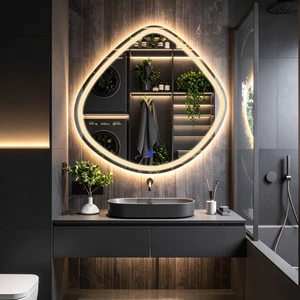 Arelu Günışığı Led'li Lazer Kumlamalı Lavabo & Banyo Aynası (Dokunmatik Sensörlü)