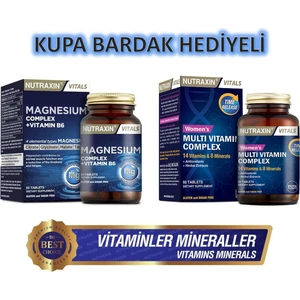Magnesium Complex Vitamin B6 60 Tablet-Nutraxin Women's Multivitamin Mineral Complex 60 Tablet
