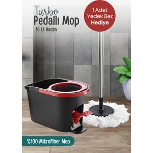 Grimor Life Turbo Pedallı Mop Temizlik Seti Kova Paspas 16 lt