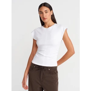31875 Dikiş Detaylı T-Shirt-Beyaz