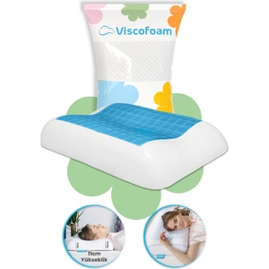 Estela Terletmeyen Boyun Destekli Ortopedik Yastık Jelli Visco Yastık - 60x37x11-9cm