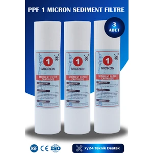 1 Mikron Sediment Spun Filtre 3'lü