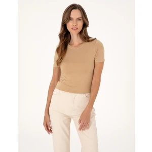 Pierre Cardin Kadın Kum Regular Fit Tişört 50306945-VR085