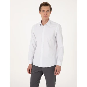 Pierre Cardin Erkek Gri Kareli Slim Fit Uzun Kollu Gömlek 50307263-VR024