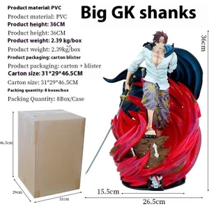 Hırsızlar Kralı Kızıl Saçlı Dört Imparator Shanks Gelgit Oyun El-Do Modeli Süsler Heykel Hediye (Yurt Dışından)
