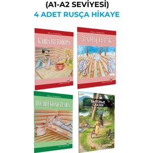 Rusca Hikaye Kitabı Seti - Olga Tarasova A1 +A2 Seviyesi 4 Kitap Seti (Karekod Okumalıdır) 