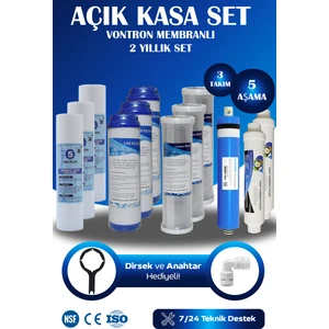 Açık Kasa Su Arıtma Cihazı Çift Karbonlu Vontron Membranlı Filtre Seti