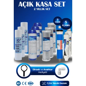 Açık Kasa Su Arıtma Cihazı Uyumlu 80 Gpd Süper Membran 5 Aşamalı Çift Karbonlu Ekonomik Paket