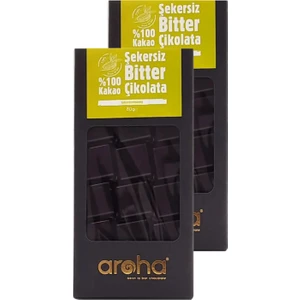 İkili Avantaj Paket %100 Kakao Şekersiz Bitter Çikolata 80 g x 2 Adet
