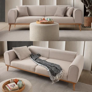 Edsy Home Rebull 3'lü Koltuk Sütlü Kahve