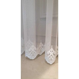 Lüks,eteği Işlemeli Sık Kanun Pileli, Tül Perde,mutfak Perdesi 1/80
