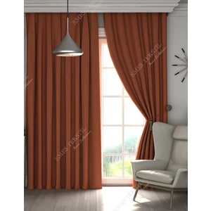 Turuncu Blackout, Işık Geçirmez Karartma Güneşlik, Pilesiz (Tek Kanat Fon Perde)