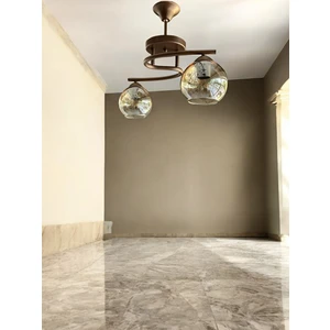 Avizeviaydınlatma Metalik  Kahve Bal Camlı Salon Oda Mutfak Poyraz 2 Li Avize