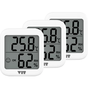 Vıt 3'lü Iç Mekan Dijital Isı ve Nem Ölçer Beyaz Termometre WVT17-02