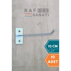 10 Adet Duvar Kancası 10 cm Duvar ve Suntaya Monte Askı Vidalı Kanca Raf Kancası Raf Askısı Aksesuar