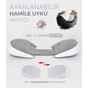 Bel ve Karın Desteği, Hamile Yastığı, Çok Fonksiyonlu, Uyku Emzirme Yastığı, Ayarlanabilir, Cırtlı